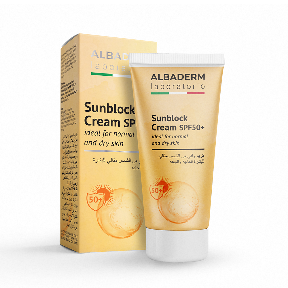 Sunblock Cream SPF50 For Normal and Dry skin - ALBADERM - Skincare Products